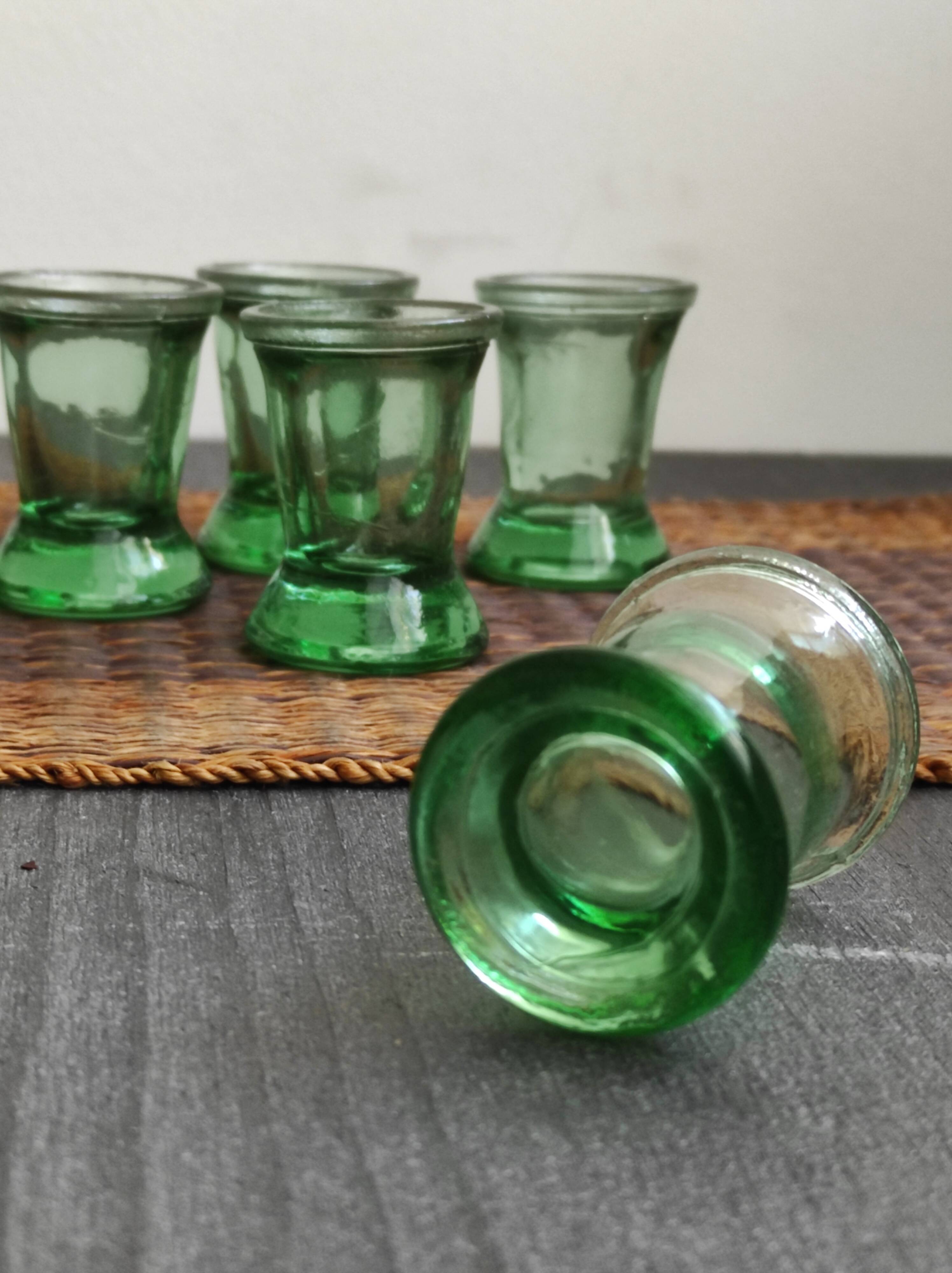 Lot of five glasses with liqueur '50s