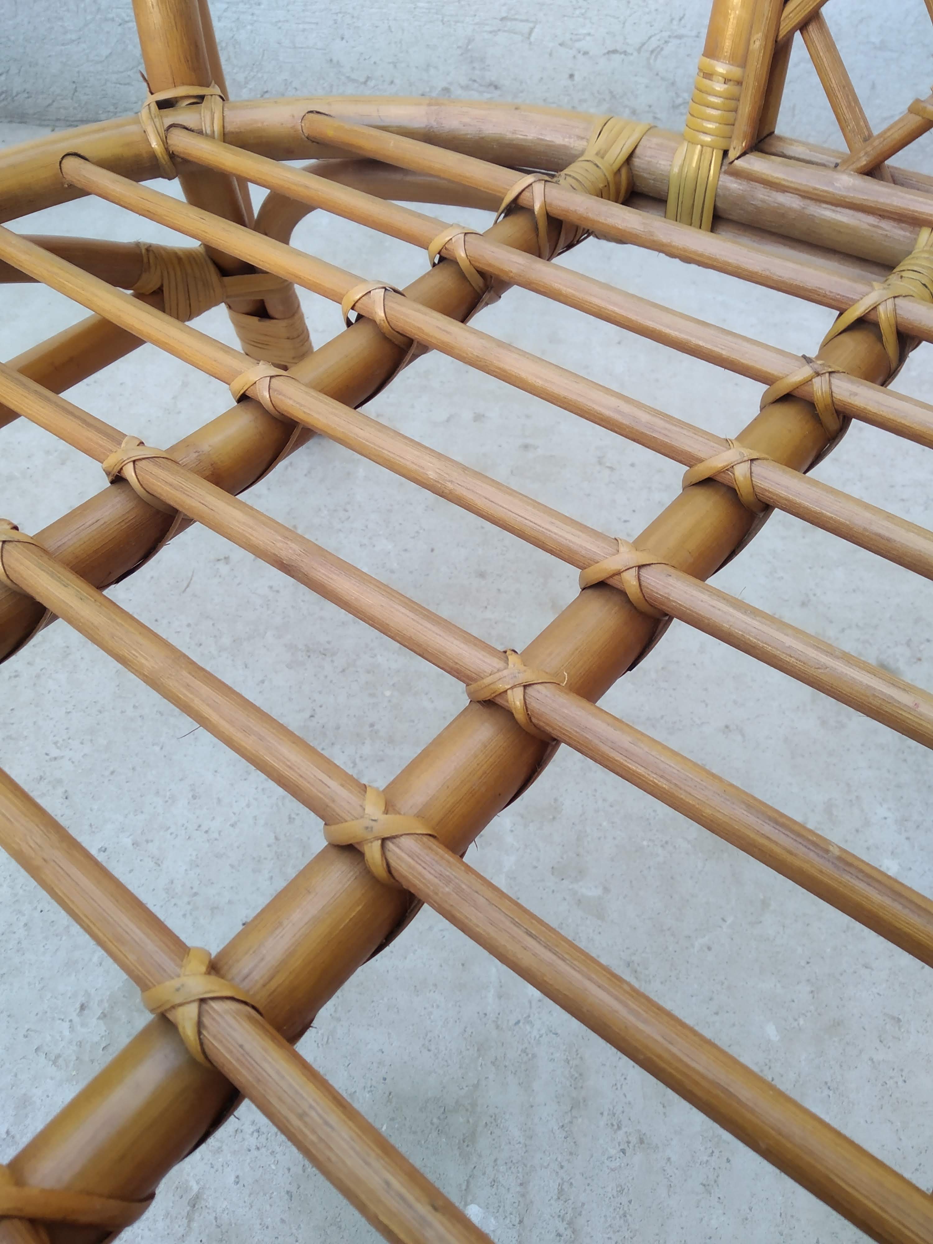 Pair of vintage rattan armchairs