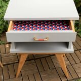 Pair of vintage 1950s compass foot bedside tables