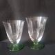 8 two-tone Art Deco engraved crystal stemware
