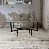 60s glass coffee table