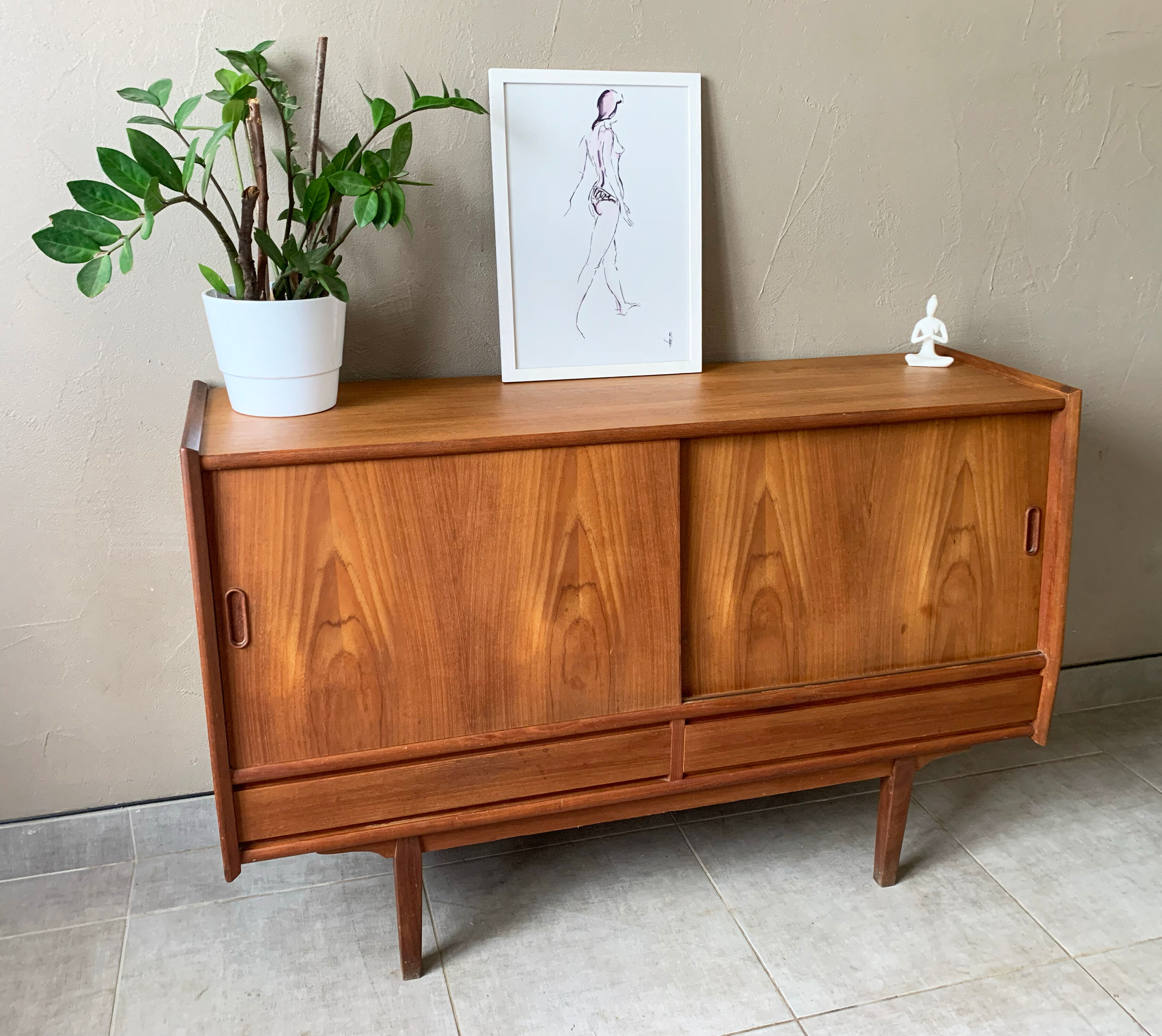 Danish vintage teak enfilade, 60s