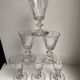 set of 6 glasses with crystal stems early twentieth