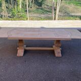 Renovated extendable monastery dining table in solid oak 220-300cm