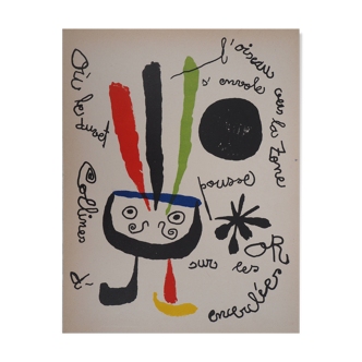 Joan miro: the surrealist bird - original lithograph