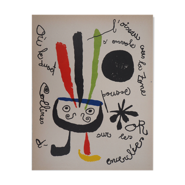 Joan miro: the surrealist bird - original lithograph