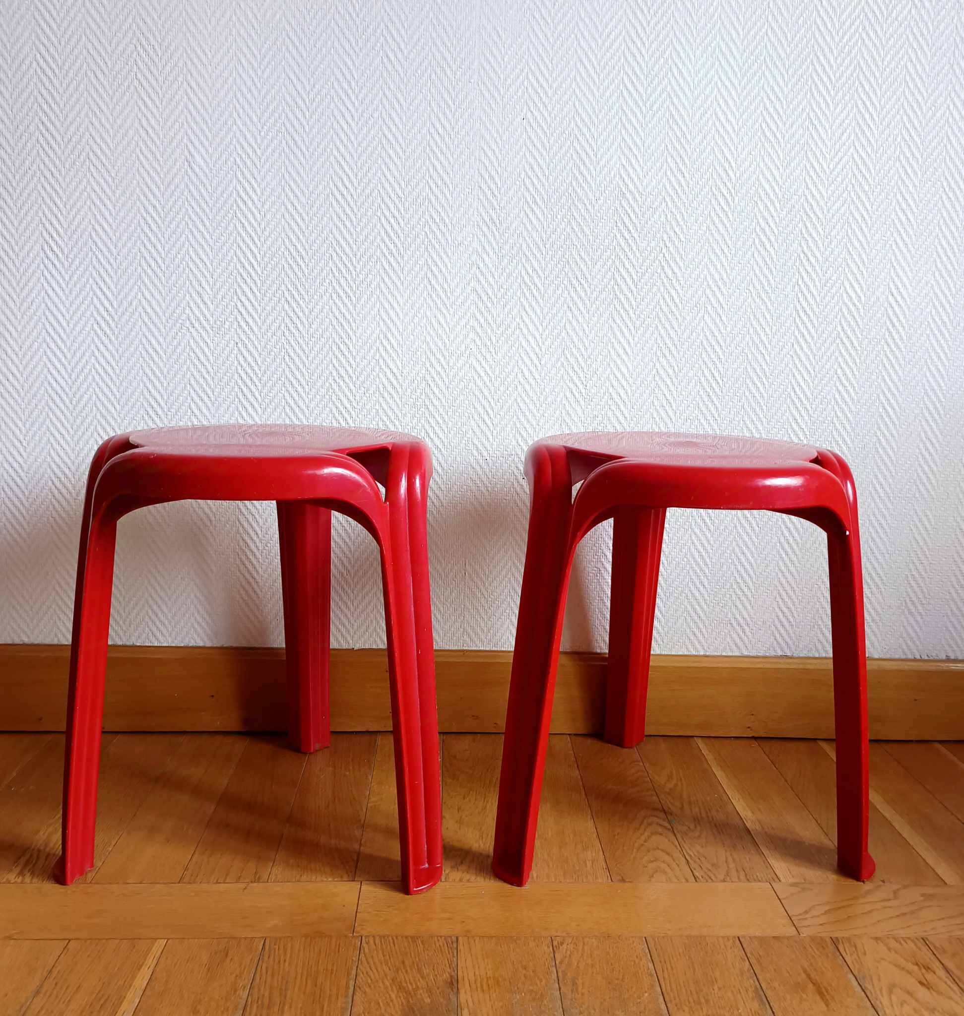 Pair of Stamp stools by Henry Massonnet, circa 1970.