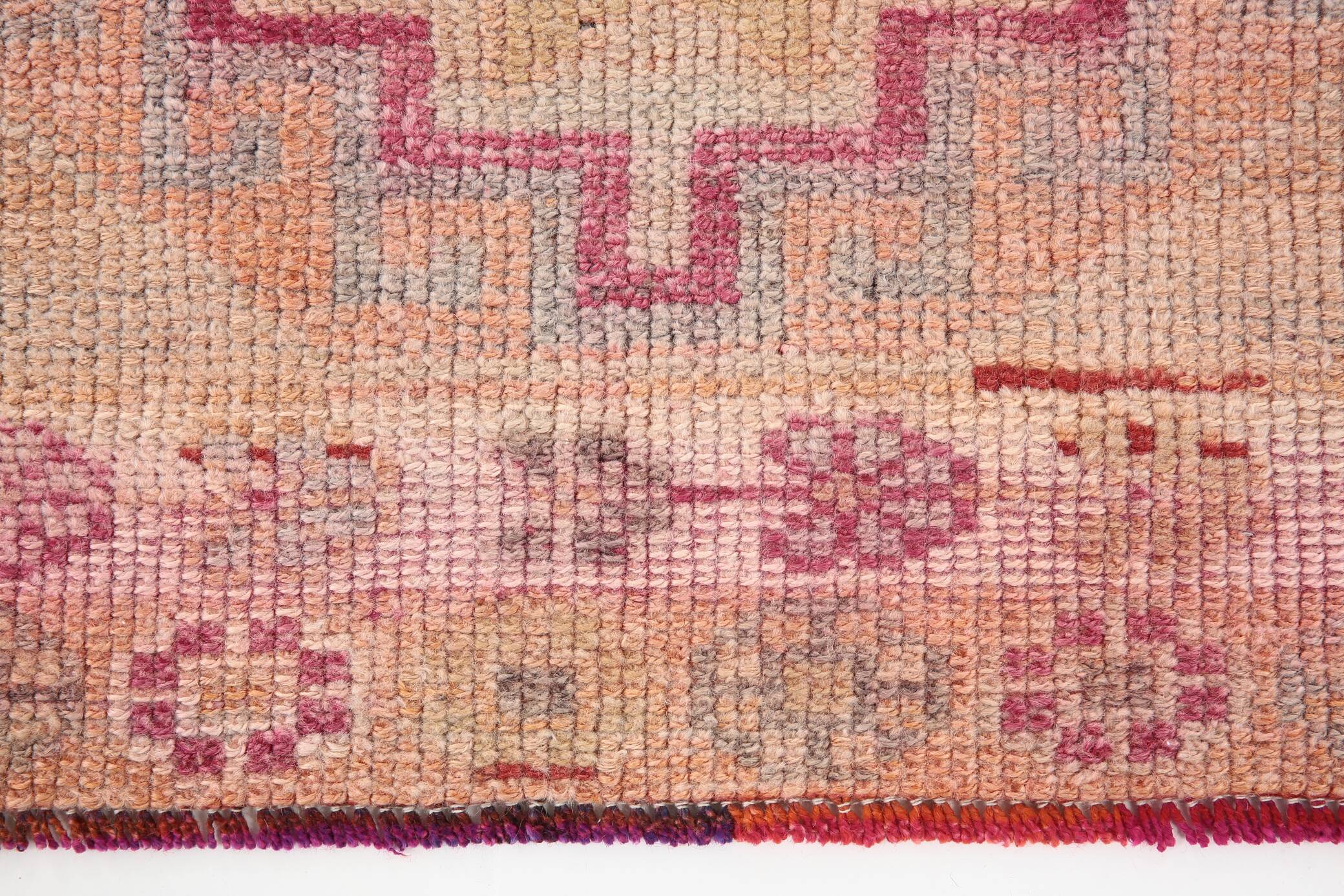 3x12 Rug For Kitchen Pale Red Pink Turkish Vintage Runner Rug 85x367Cm