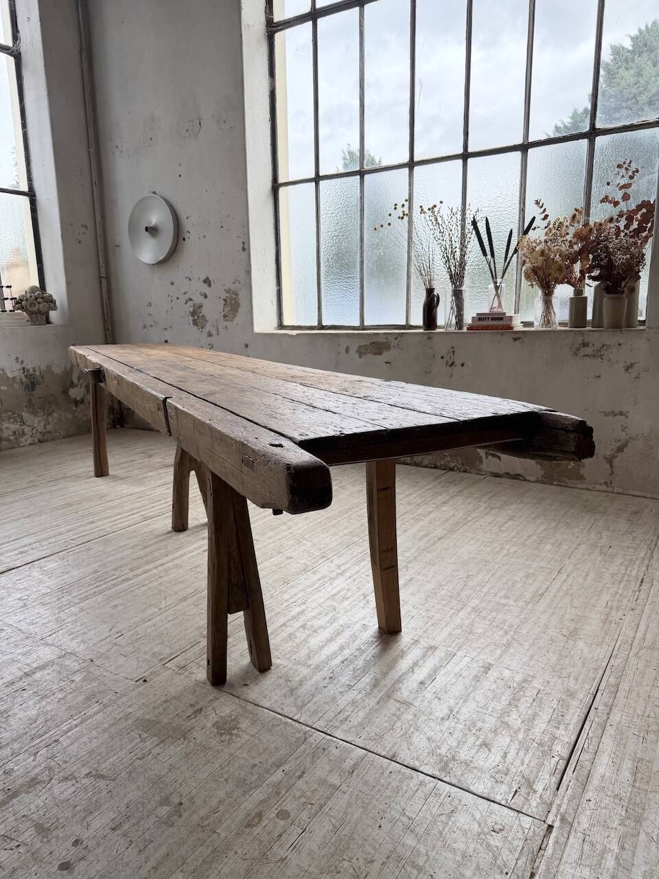 Brutalist popular art table XXL 3.5m/4m pine and oak