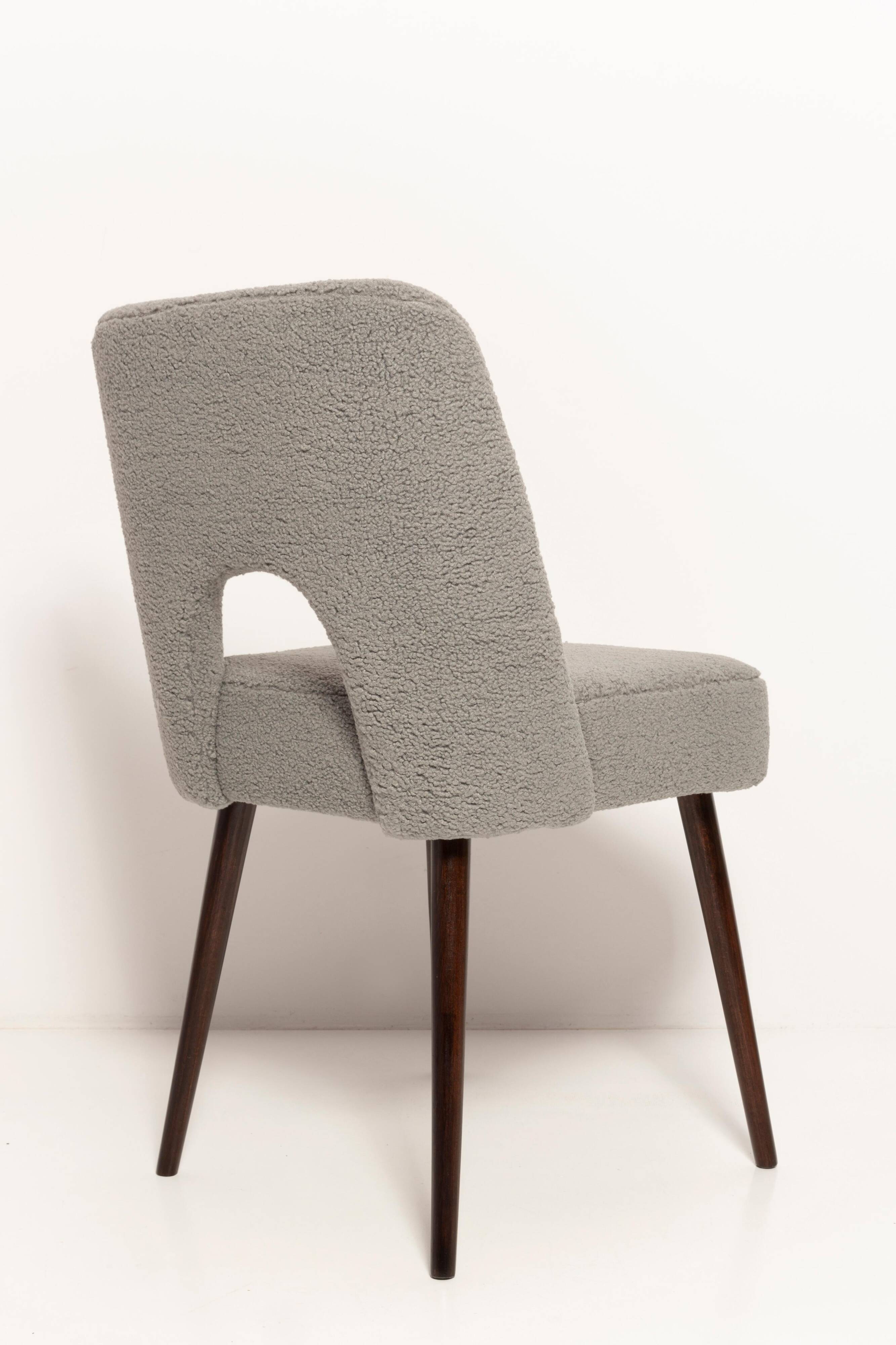 'Shell' Chair in Grey Boucle, Europe, 1960s