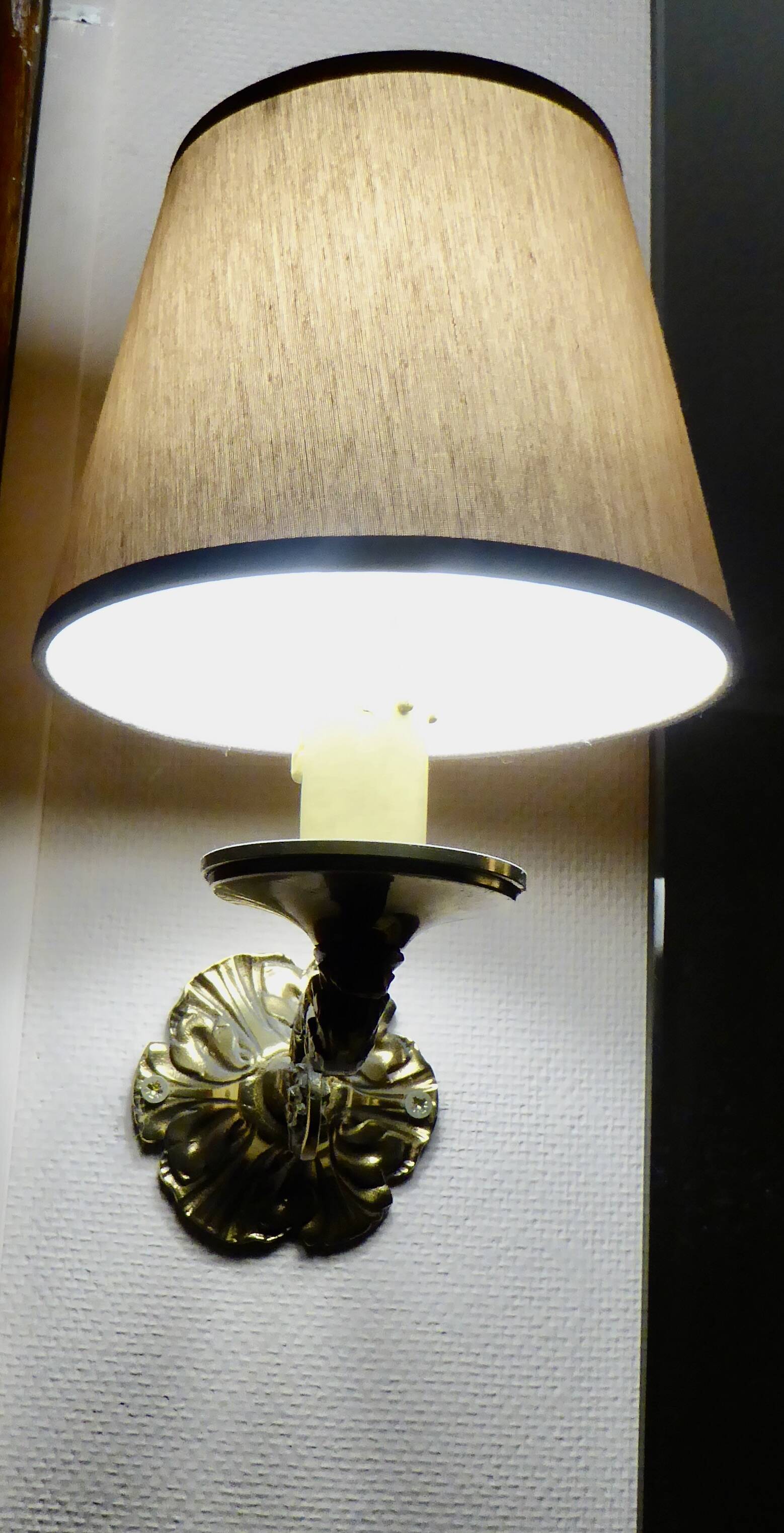 set of 2 bronze wall lights