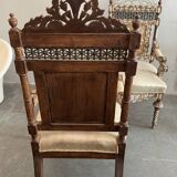 fauteuils syrien en noyer incrusté de nacre