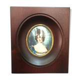 Miniature on ivory - young woman Empire era - Signed Jan