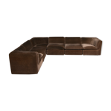 Canapé modulaire en velours brun 1970