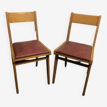 Paire de chaises scandinave en skaï