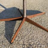 Armchair swivel vintage leather, wood and metal