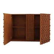 Contemporary Craftsmanship Solid Wood Pair of Brutalist Italian Sideboards