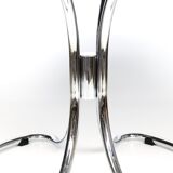 Dining table smoked glass and chrome foot