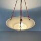 Art Deco suspended lamp in white marble-effect glass, 1940s, Germany.