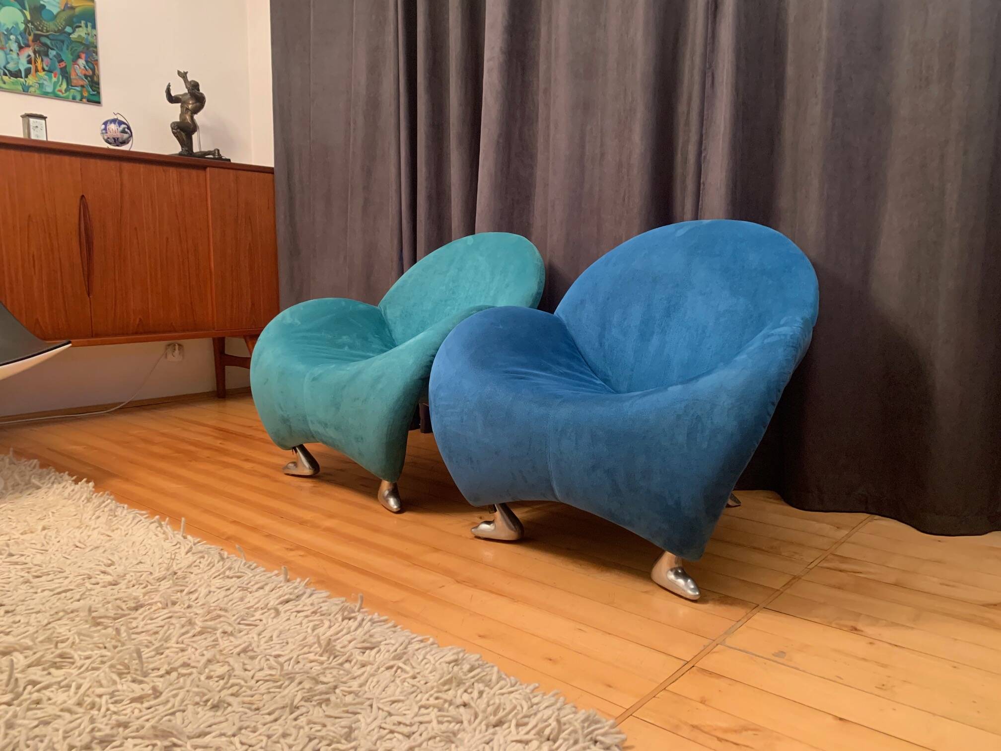 Pair of Papageno armchairs designed by Jan Armgardt, Leolux, Netherlands, 1990s
