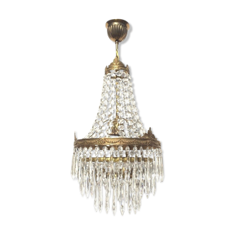 Grapefruit Hot Air Balloon Chandelier * Hollywood Regency * 50s