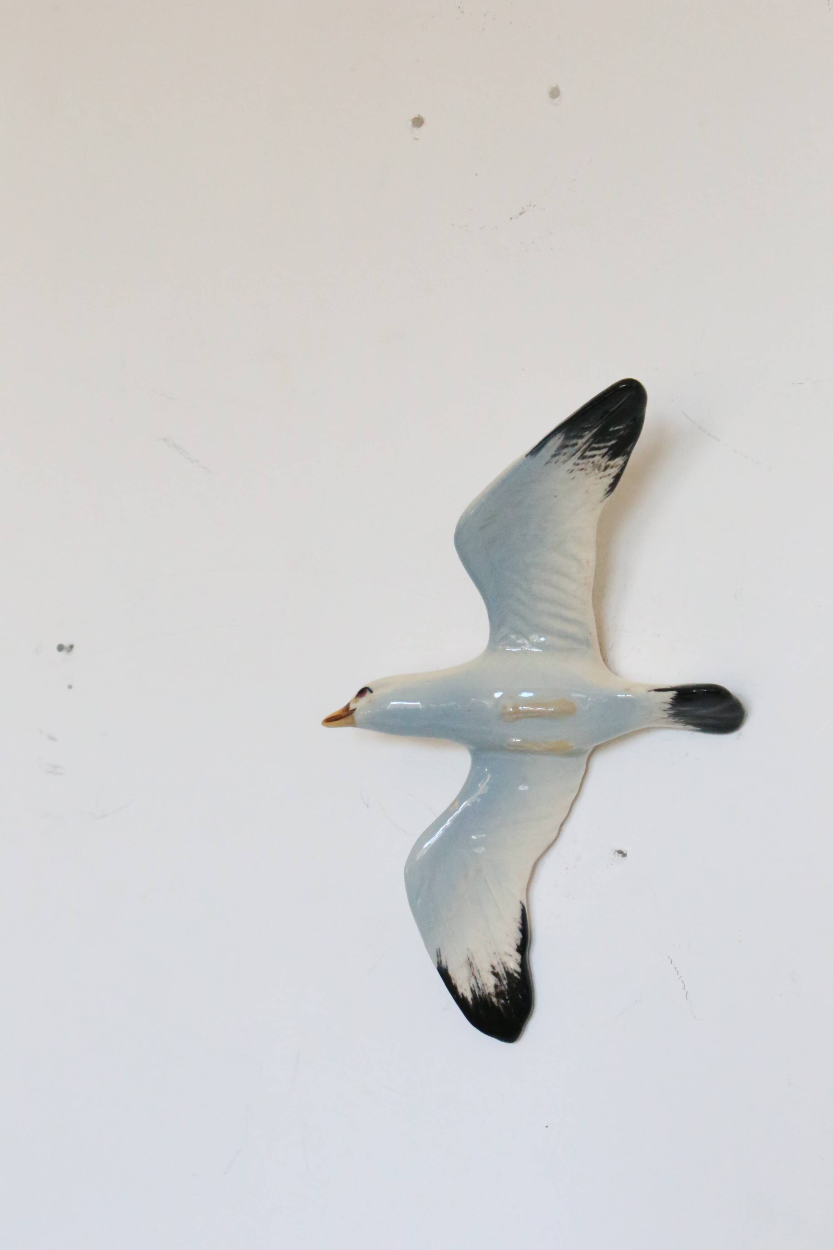 Seagull, wall decoration, vintage ceramic