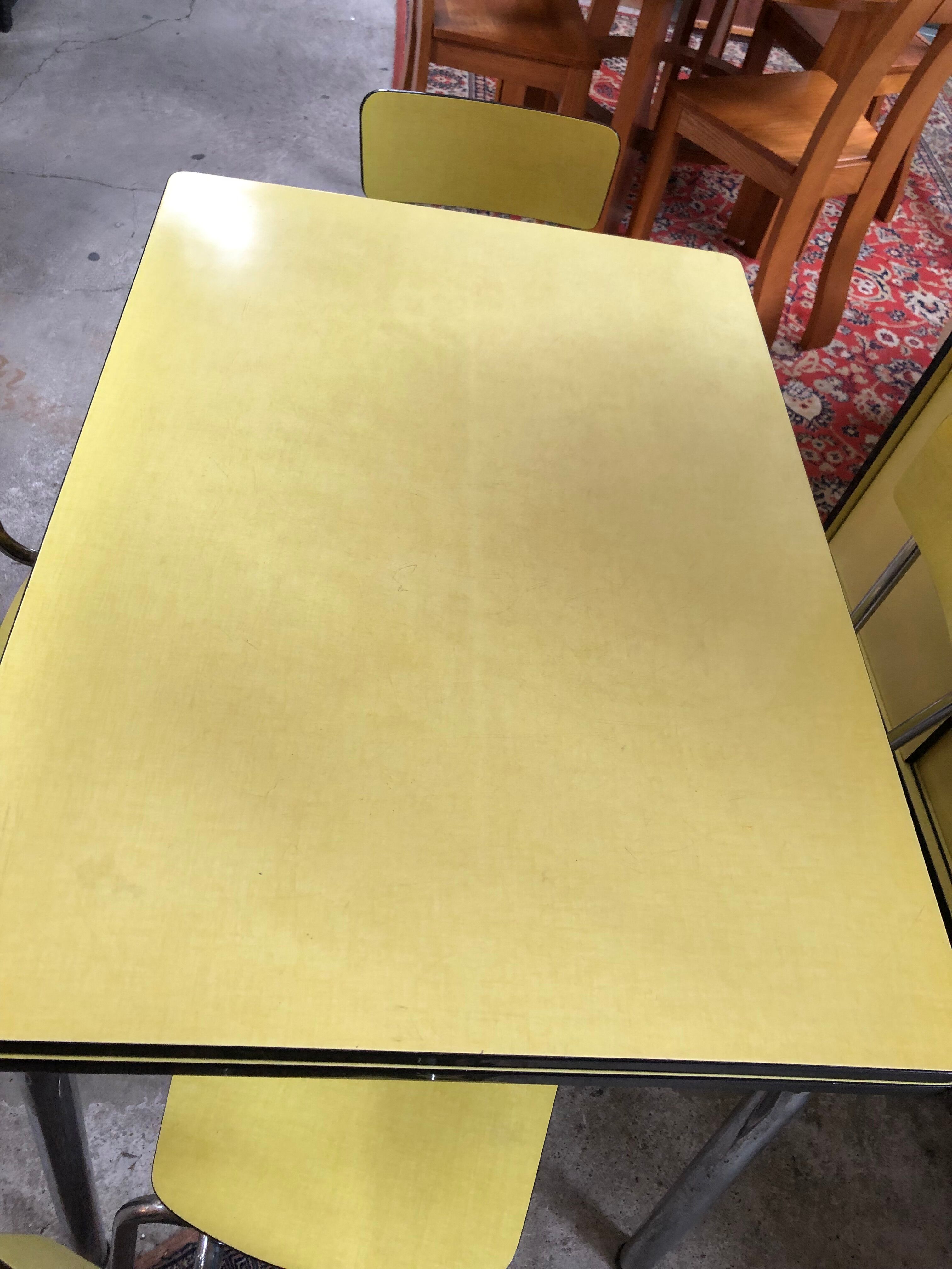 table + 4 chairs formica vintage 1960