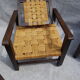 Set of chairs and armchairs from 1940, wood and woven vegetable rope