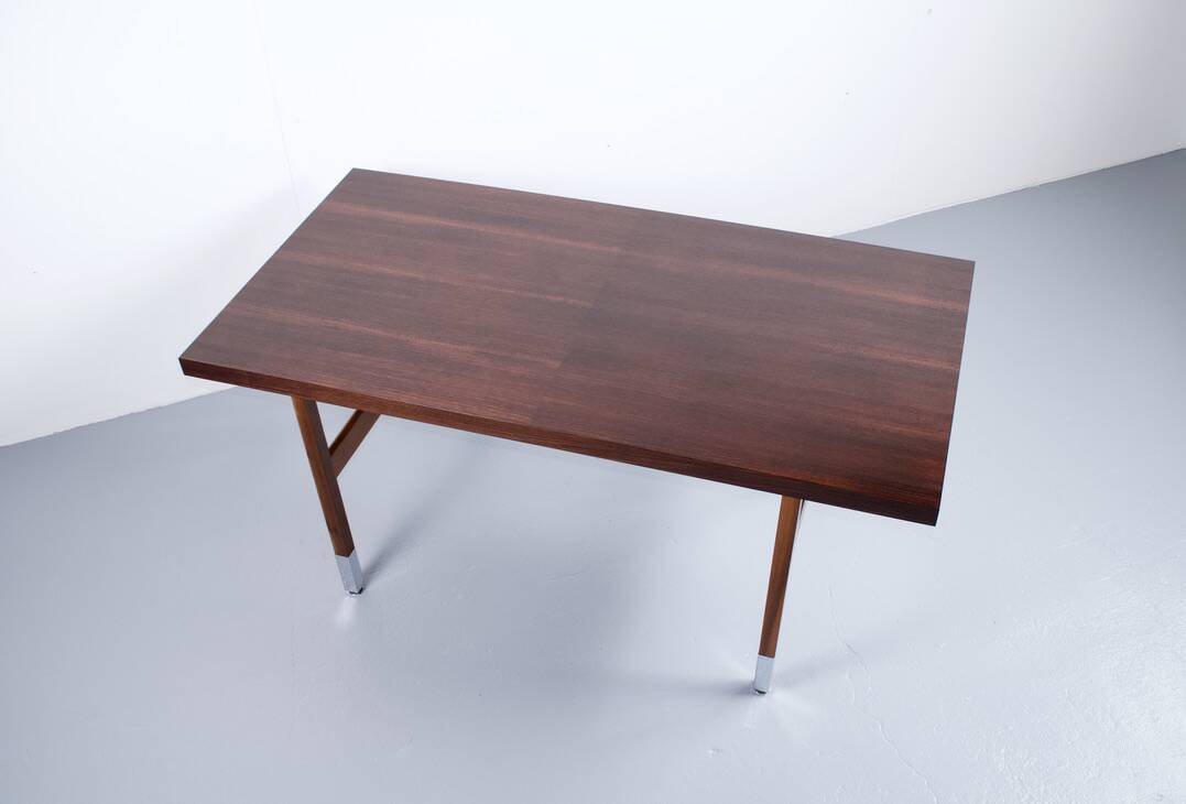 Rosewood dining table robert debiève 1950s huchers minvi