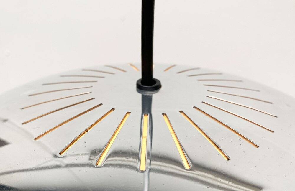 Mid-century Danish suspension light by Jo Hammerborg for Fog & Mørup, 1960s.