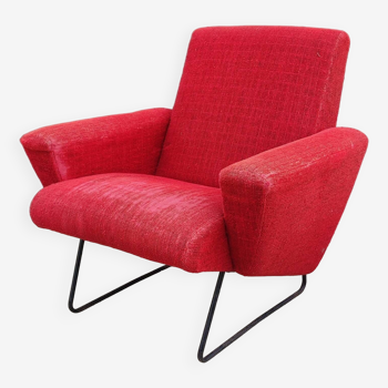 Vintage red designer armchair from the 1950s/1960s