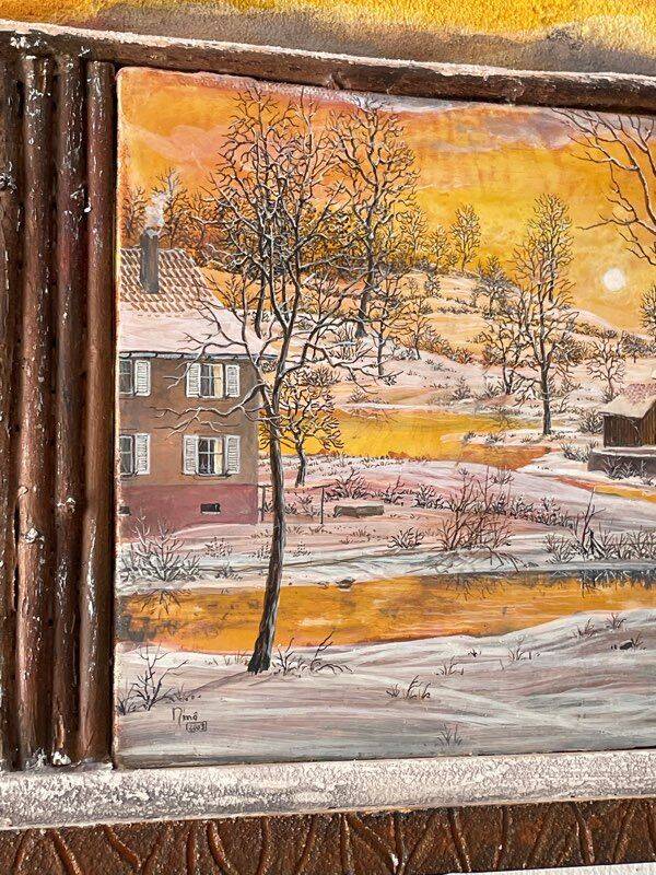 Painting "Chemin d'Or" 2003 - 45 x 23 cm