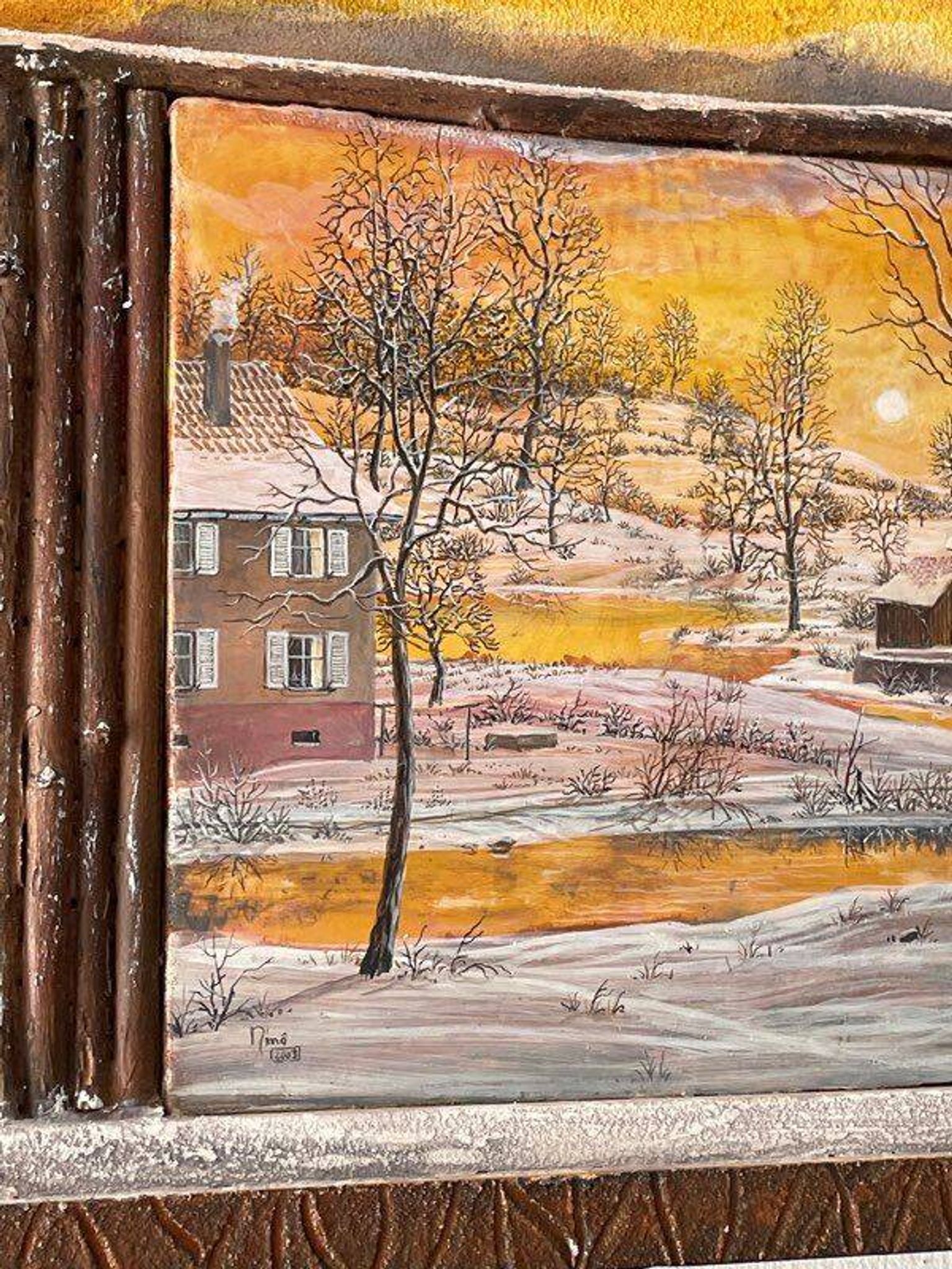 Painting "Chemin d'Or" 2003 - 45 x 23 cm