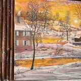 Painting "Chemin d'Or" 2003 - 45 x 23 cm