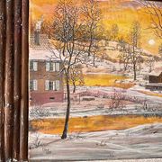 Painting "Chemin d'Or" 2003 - 45 x 23 cm