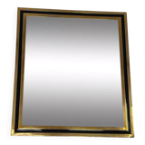 Vintage steel and brass mirror