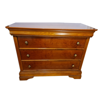 Commode 3 tiroirs Amélie réalisée en Merisier Massif de style Louis Philippe Largeur 105 cm