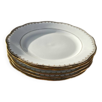 Porcelain dessert plates with gold details