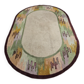 Tapis ovale tufté main style Mid-Century Modern en 100% laine