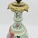Chinese bronze and porcelain lamp decorated with insects and flowers