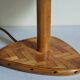 Table lamp in wood and rattan, 50s raffia lampshade