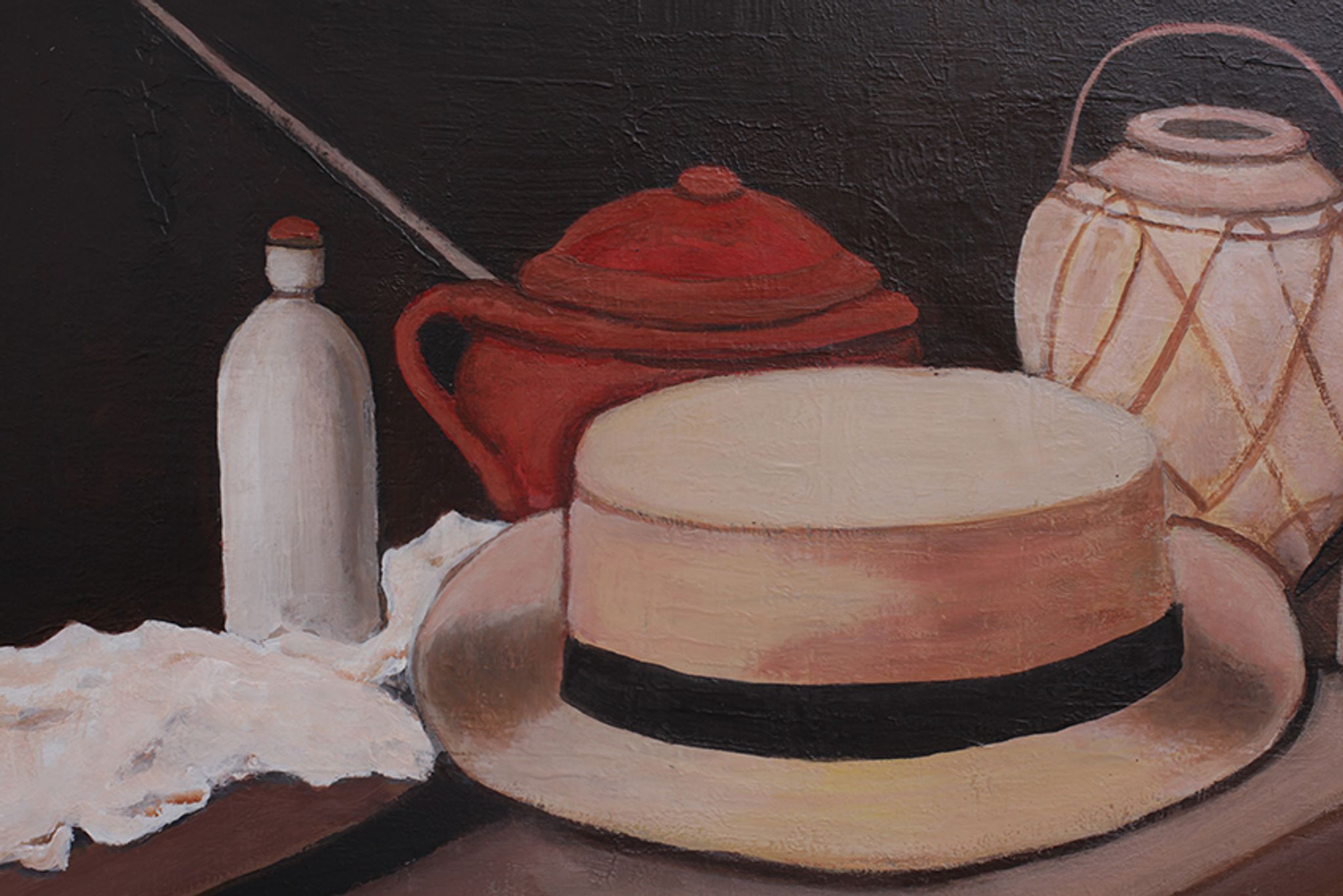 Tableau huile sur toile - chapeau