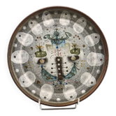 Assiette en céramique émaillée, signée André L'Helguen, design années 50/60