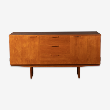 Short Retro Teak 1960s Danish Sideboard On Sledge Legs