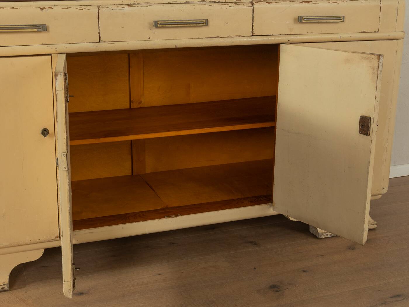 Art Deco kitchen cabinet, 1920s, two-piece