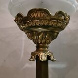 large bronze lamp napoleon iii sculpted globe molded opaque 54x22