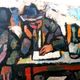 Oil on canvas by Ferruccio Ferri - 1930s - "Sleeping Men" from the Syracus period