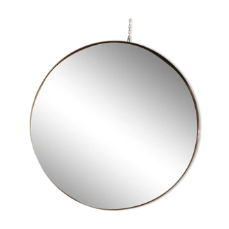 Miroir rond en acier 1970 - 70cm