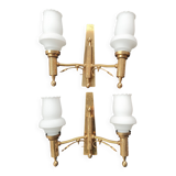 Pair of antique gold wall sconces