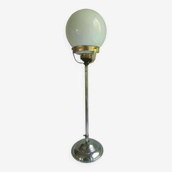 Suspension ancienne petit globe opaline blanc Ø 12 cm art deco bahaus 1930